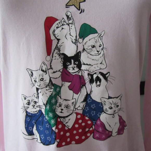 SIMPLE PLEASURES. WOMEN'S / GIRLS CAT PAJAMA SLEEP SET. SIZE SMALL. NWT. - Picture 7 of 10